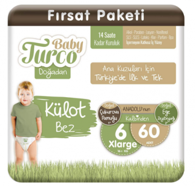 Baby Turco Panty Diaper Doğadan Advantage Package No 6 60 pcs