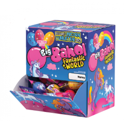 Big Babol Fantastic World Unicorn Eggs Mono Strawberry&Banana&Blueberry Flavored Gum  5 gr