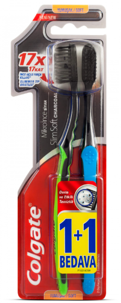 Colgate Micro Fine Black 1+1 Toothbrush  1 pcs