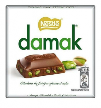 Nestle Damak Pistachio Milk Chocolate  65 gr