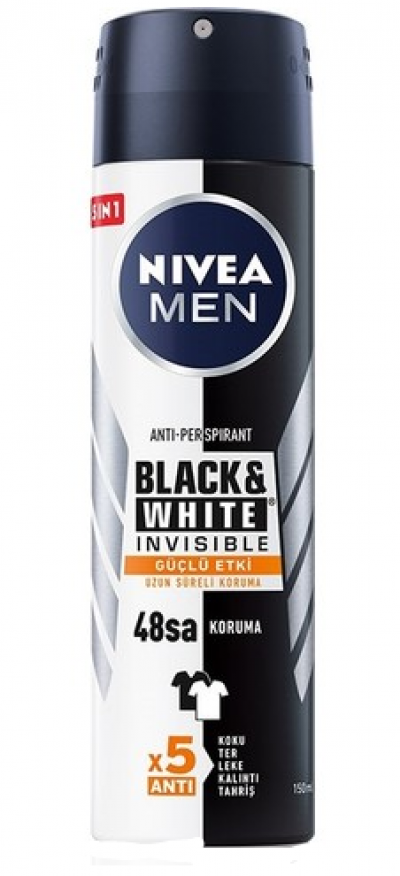 Nivea Men Black & White Invisible Strong Effect Men Spray 150 ml