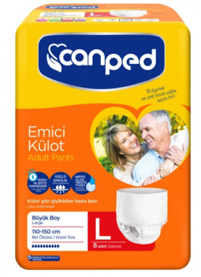 Canped Emici Külot Yetişkin Bezi Beden L 8 ADET