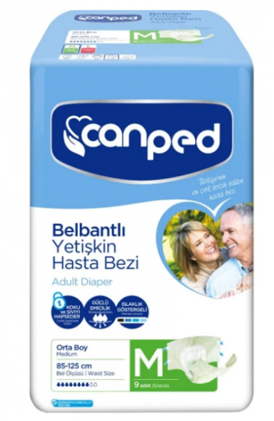 Canped Adult Diaper with Belt Size M  9 pcs