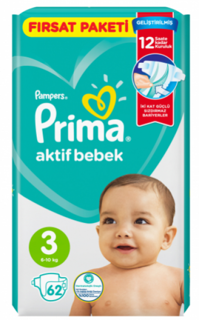Pampers Prima No3  62 pc 