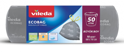 Vileda Ecobag Drawstring Garbage Bag Large Size 10 pcs